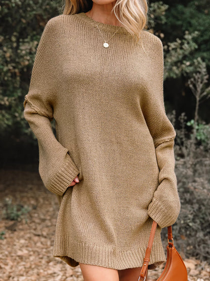 Hazel Blues® |  Oversize Drop Shoulder Slouchy Sweater Dress