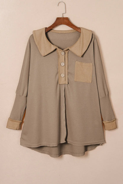 Hazel Blues® |  Waffle Knit Button Front Dress