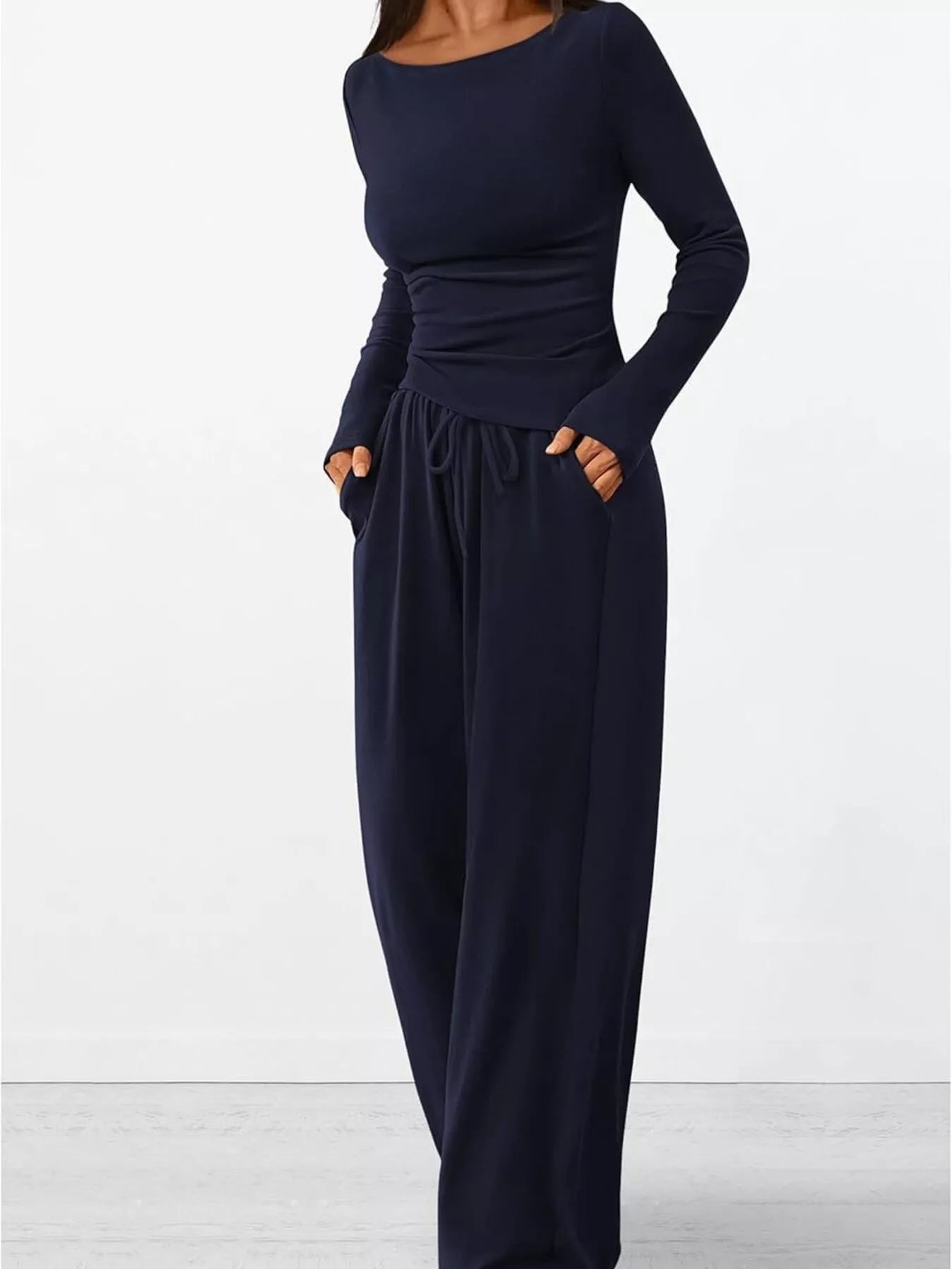 Hazel Blues® |  Long Sleeve Top and Wide Leg Pants Set