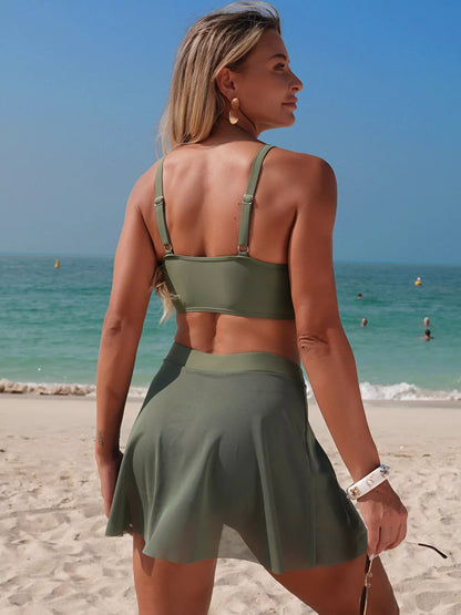 Hazel Blues® | Twist Front Cami and Skort Swim Set