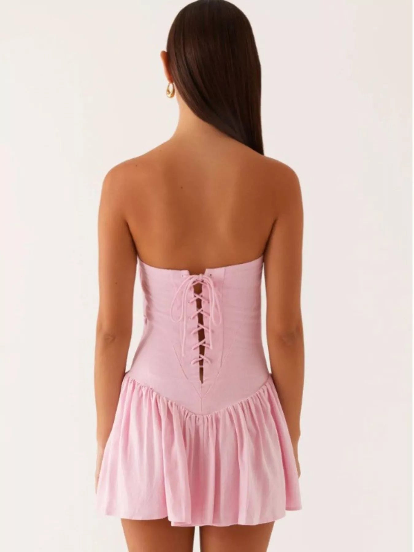 Hazel Blues® |  Lace Up Back Tube Dress