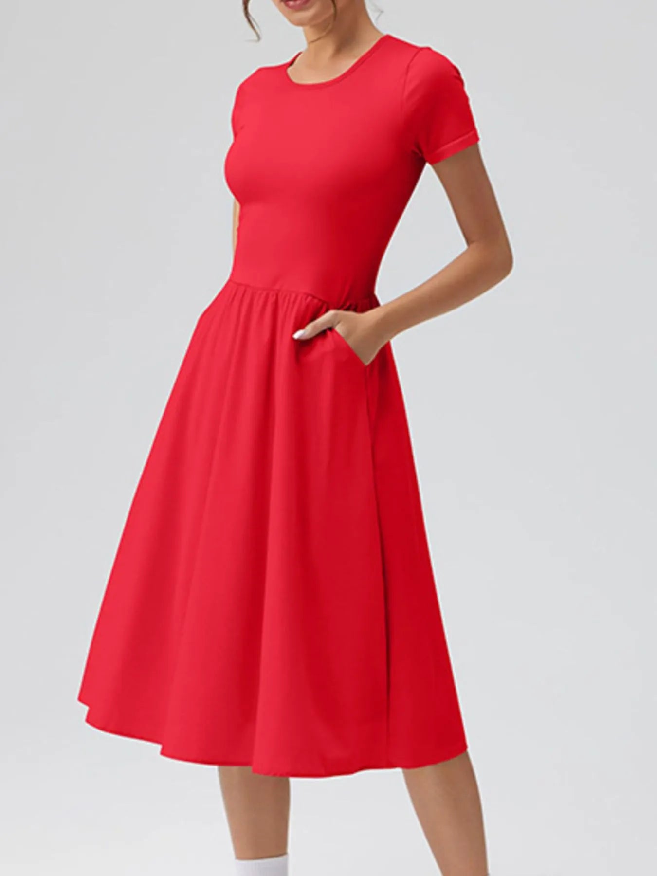 Hazel Blues® |  Round Neck Short Sleeve Dress