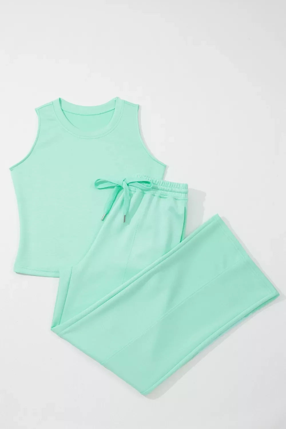 Hazel Blues® |  Drawstring Elastic Waistband Solid Color Two Piece Casual Set