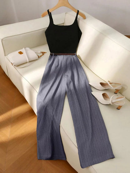 Hazel Blues® |  Sleeveless Top and Wide-Leg Pants Set