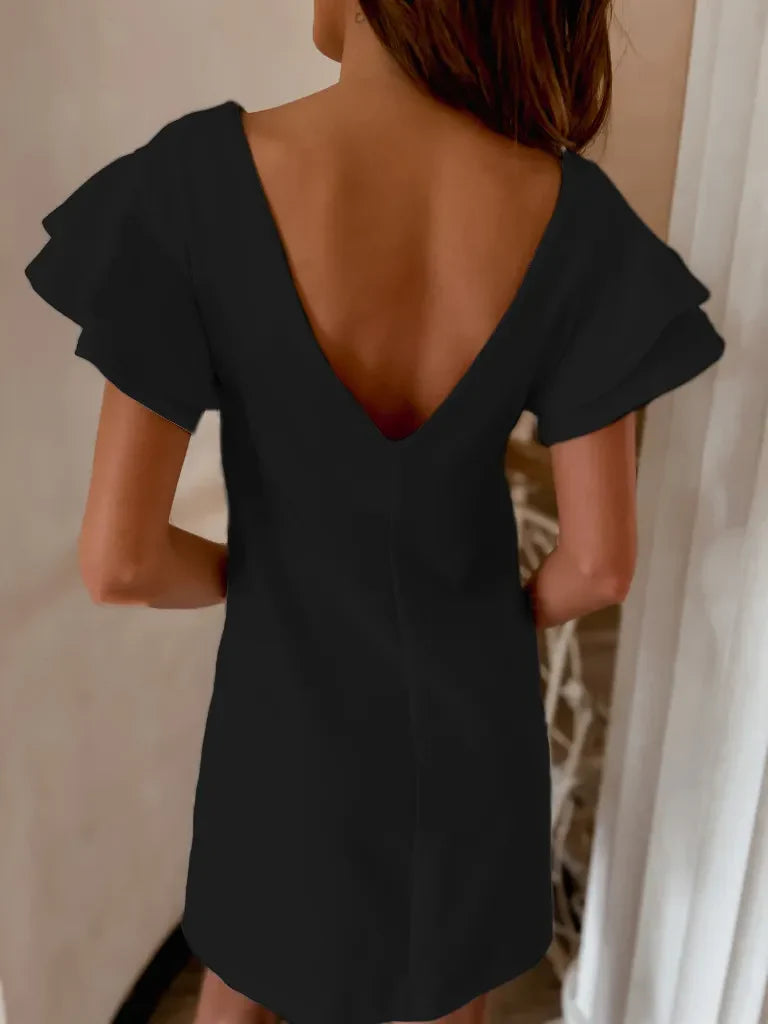 Hazel Blues® |  Ruffled Layered Short Sleeve Mini Dress