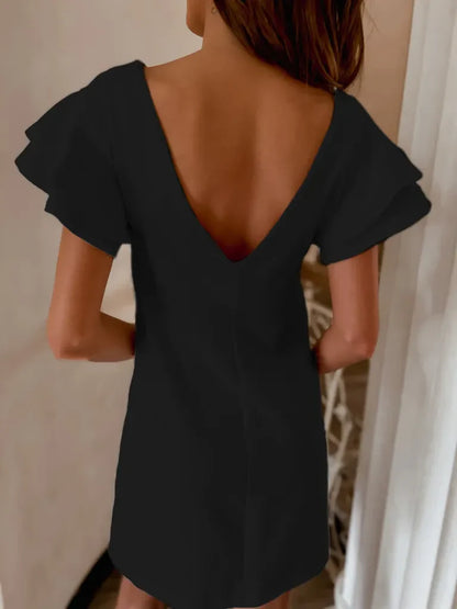 Hazel Blues® |  Ruffled Layered Short Sleeve Mini Dress