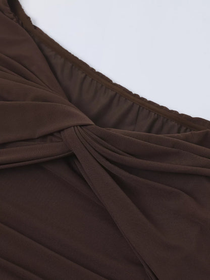 Hazel Blues® |  Off-Shoulder Ruched Maxi Dress