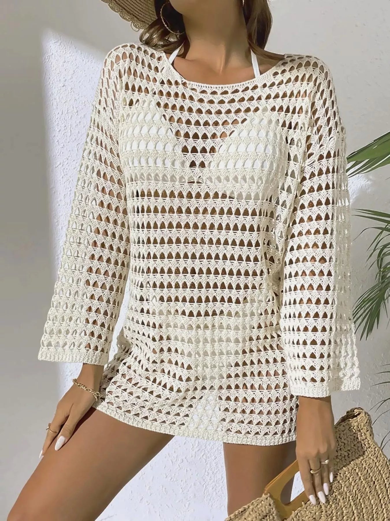 Hazel Blues® | Crochet Knit Long Sleeve Cover-Up