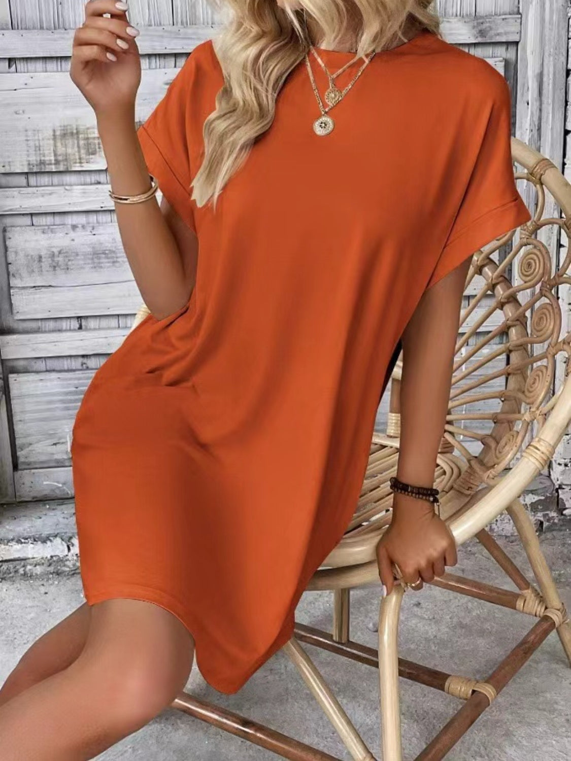 Hazel Blues® |  Short Sleeve Mini Tee Dress with Pockets
