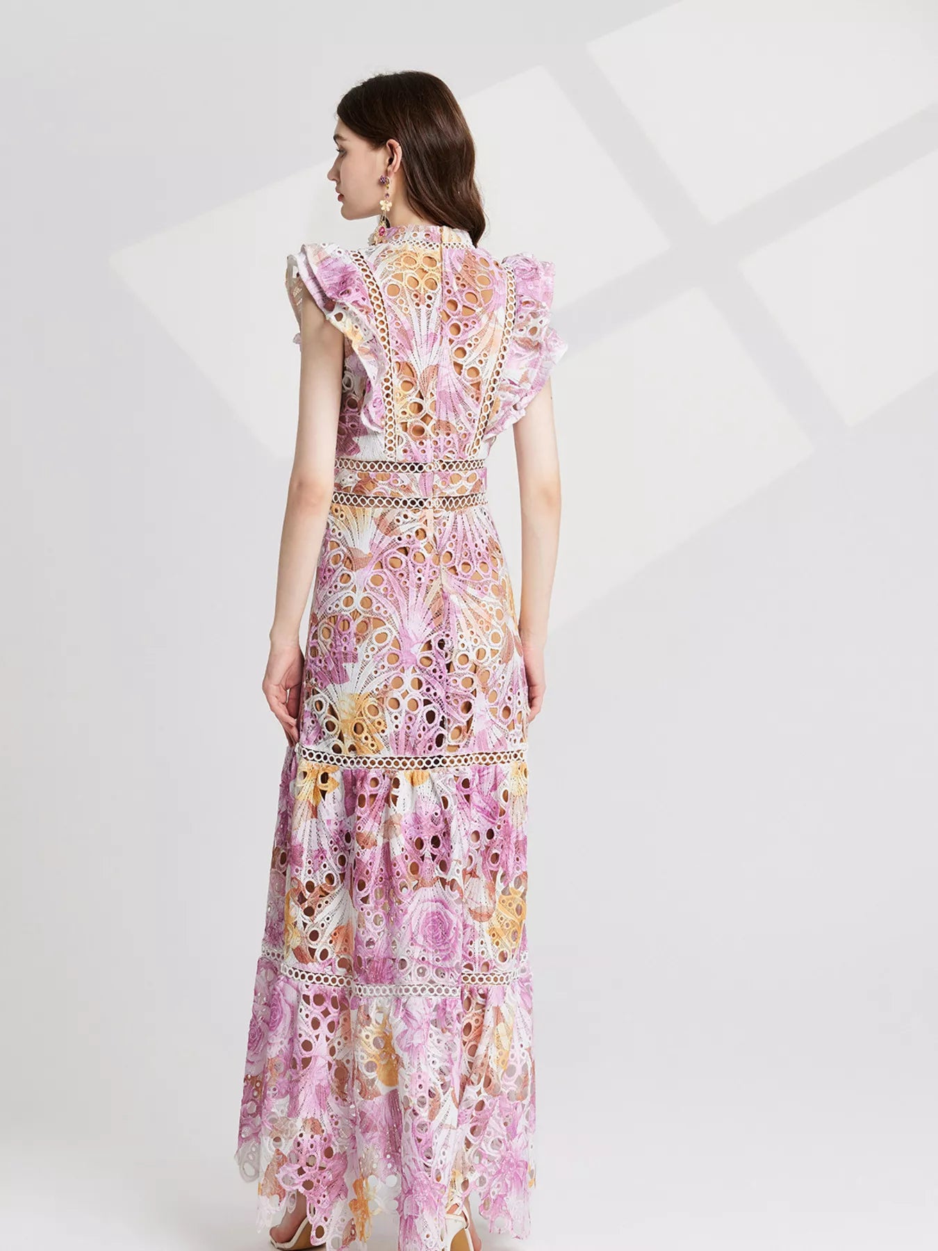 Hazel Blues® |  Floral Lace Detail Maxi Dress