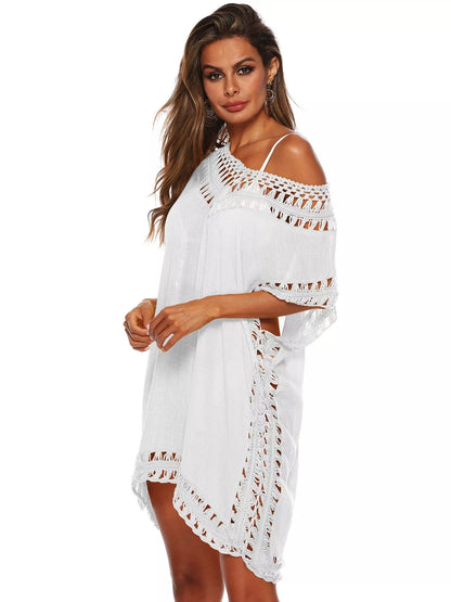 Hazel Blues® | Crochet Trim V-Neck Cover-Up Dress