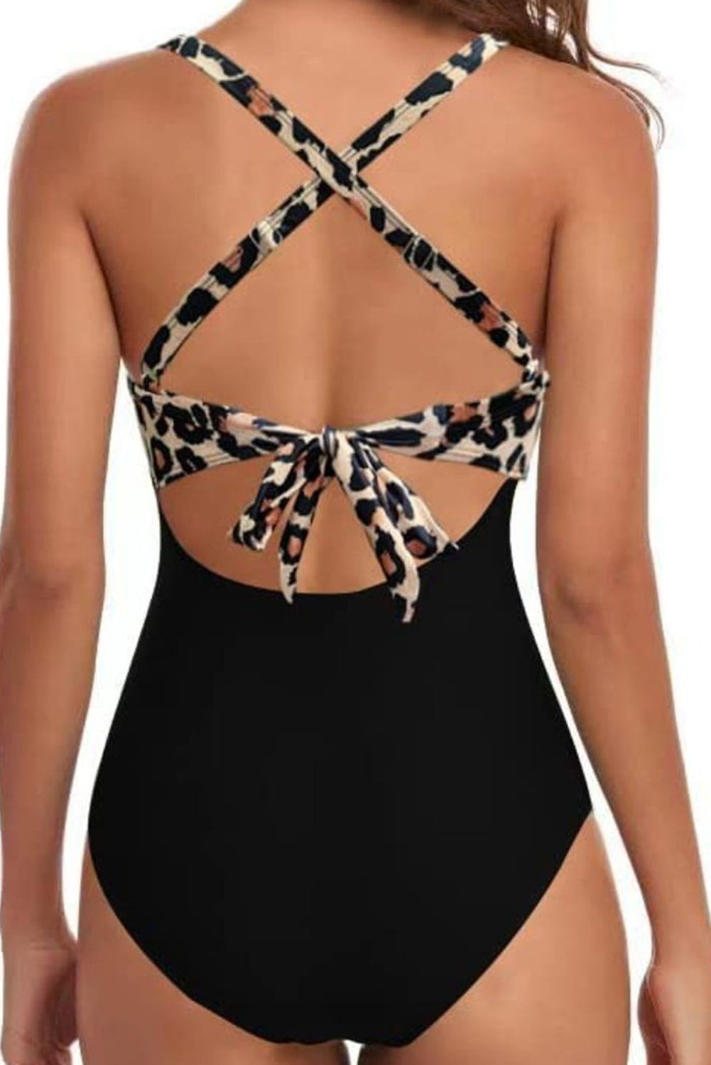 Hazel Blues® | Tied Crisscross Cutout One-Piece Swimwear