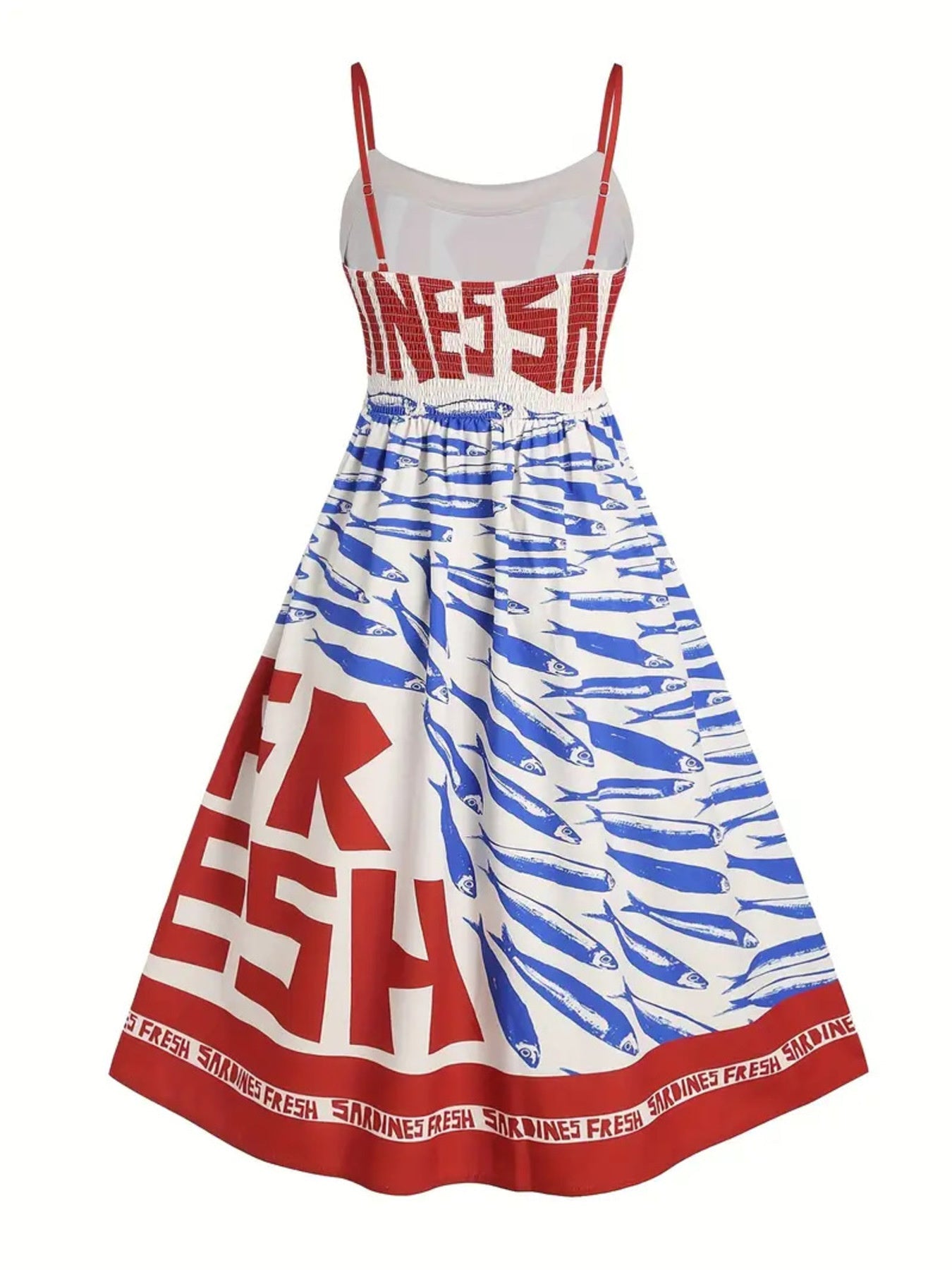 Hazel Blues® |  Sardine Print Spaghetti Strap Midi Dress
