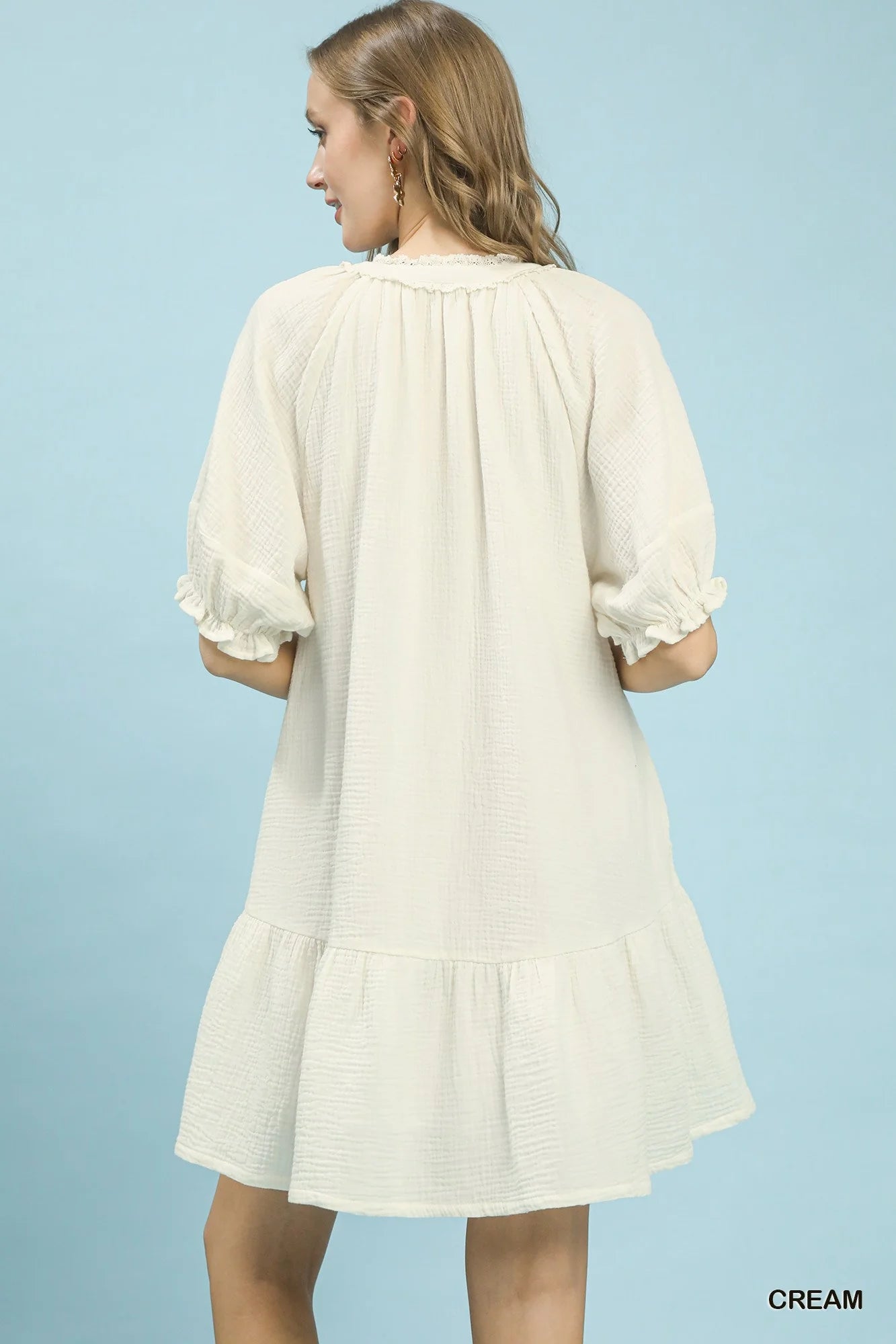 Hazel Blues® |  Umgee Cotton Gauze Mini Dress
