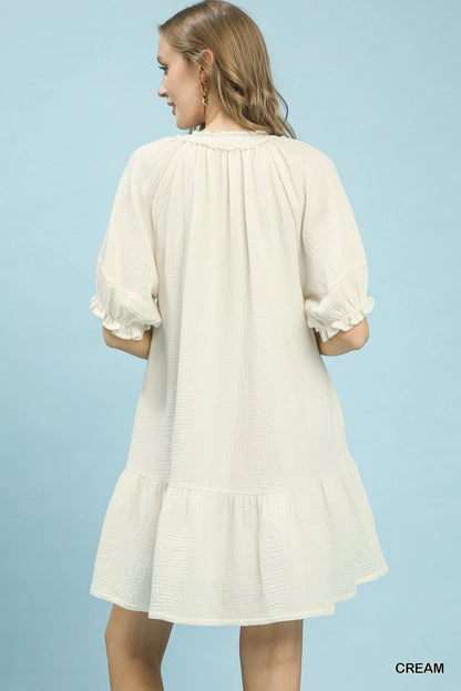 Hazel Blues® |  Umgee Cotton Gauze Mini Dress