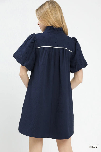 Hazel Blues® |  Umgee Puff Sleeve Textured Babydoll Dress