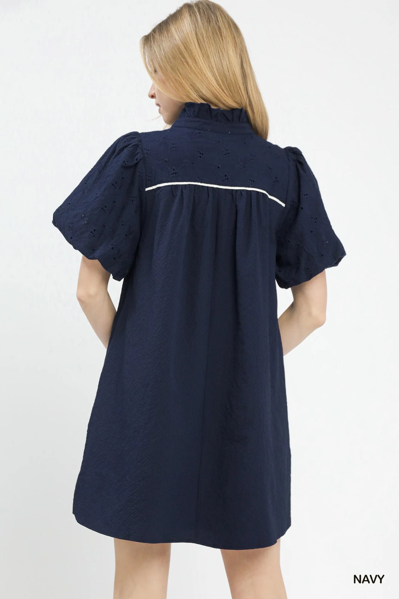 Hazel Blues® |  Umgee Puff Sleeve Textured Babydoll Dress