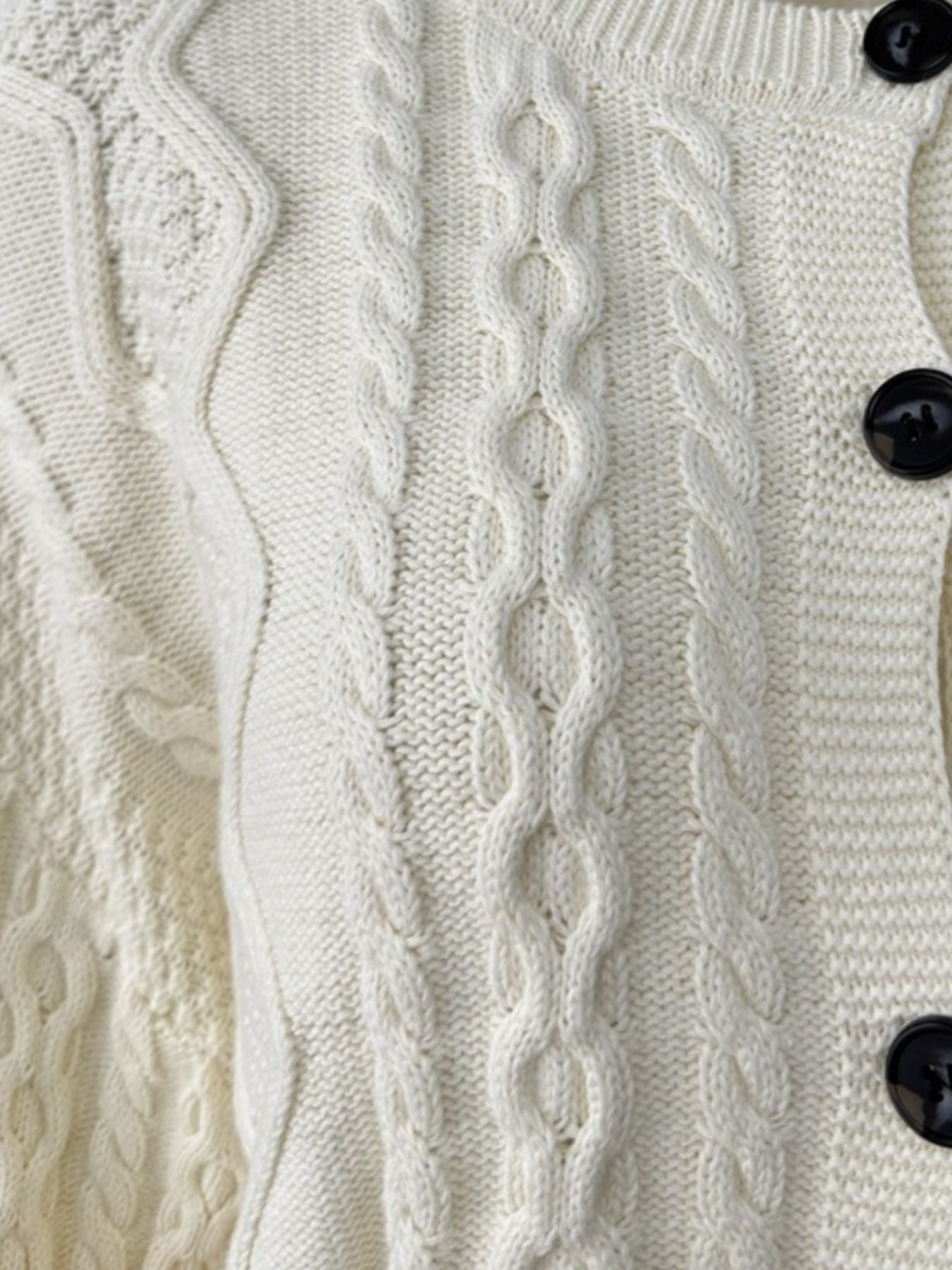 Hazel Blues® |  Cable Knit Cardigan & Wide Leg Pants Sweater Set