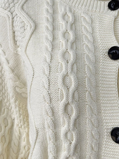 Hazel Blues® |  Cable Knit Cardigan & Wide Leg Pants Sweater Set
