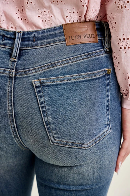 Hazel Blues® |  Judy Blue Mid Rise Flare Jeans with Front Flap Pockets