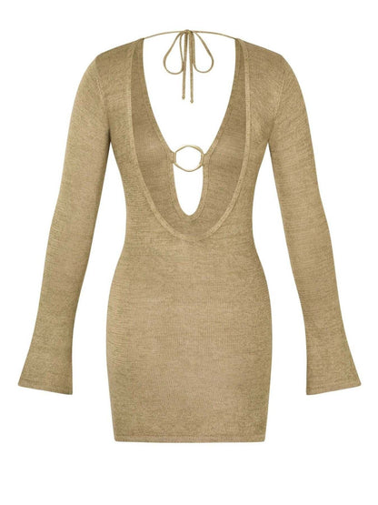 Hazel Blues® | Sheer Knit Mini Cover-Up Dress