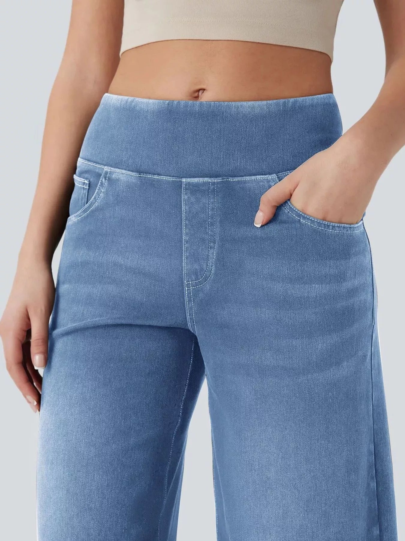 Hazel Blues® |  High-Waisted Wide Leg Jeans