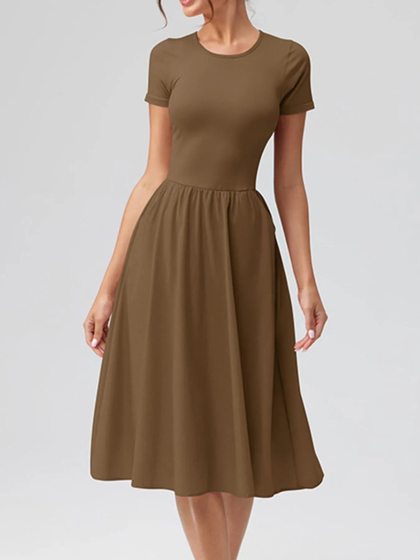 Hazel Blues® |  Round Neck Short Sleeve Dress
