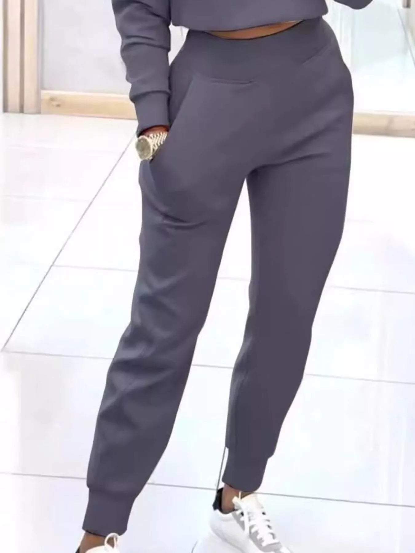 Hazel Blues® |  Casual Chic Cropped Sweatshirt and Jogger Set