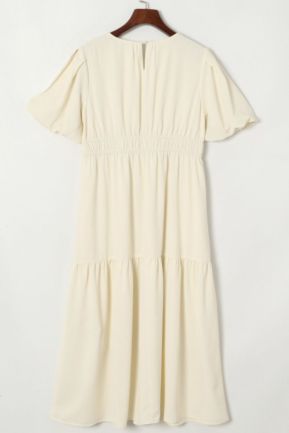 Hazel Blues® |  Puff Sleeve Pleated High Waist Flowy Midi Dress