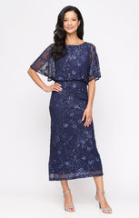 SL Fashions 9196478 Formal Mother of the Bride Tea Length Dress