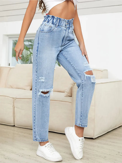 Hazel Blues® |  Distressed High Waist Jeans