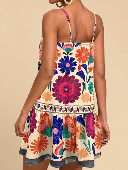 Hazel Blues® |  Floral Print Sleeveless Mini Dress