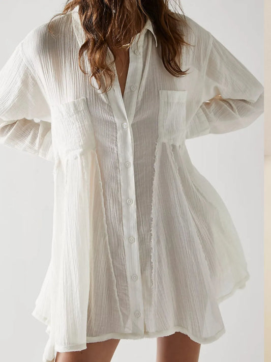 Hazel Blues® |  Textured Button-Down Shirt Dress