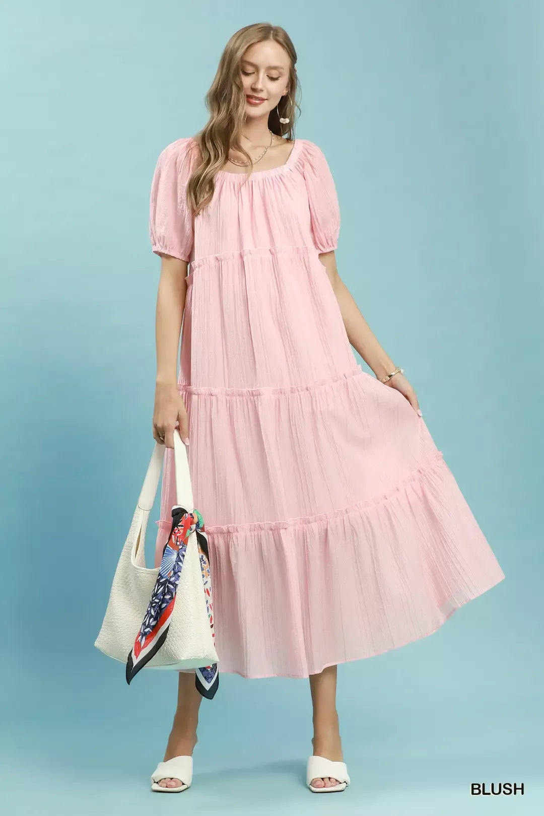 Hazel Blues® |  Umgee Textured Tiered Midi Dress