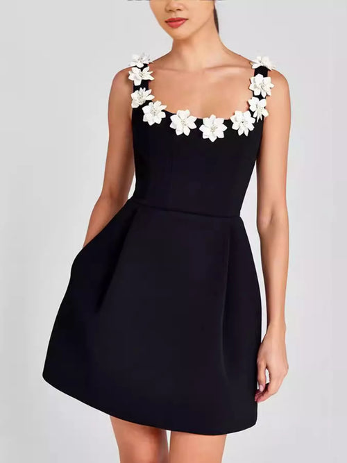 Hazel Blues® |  Floral Sleeveless Mini Dress with Pockets
