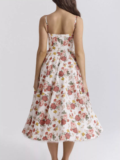 Hazel Blues® |  Sweetheart Neck A-Line Midi Dress