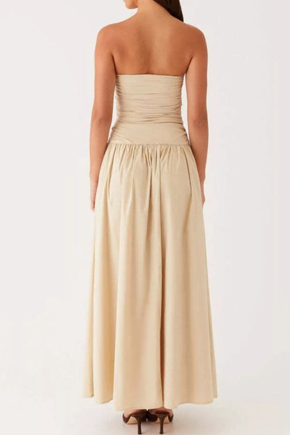 Hazel Blues® |  Strapless Ruched Maxi Dress