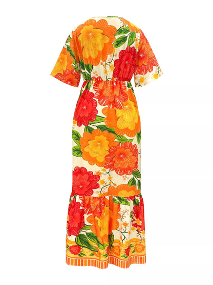 Hazel Blues® |  Floral Print V-Neck Maxi Dress