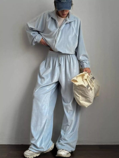 Hazel Blues® |  Zip Up Long Sleeve Outerwear and Pants Set
