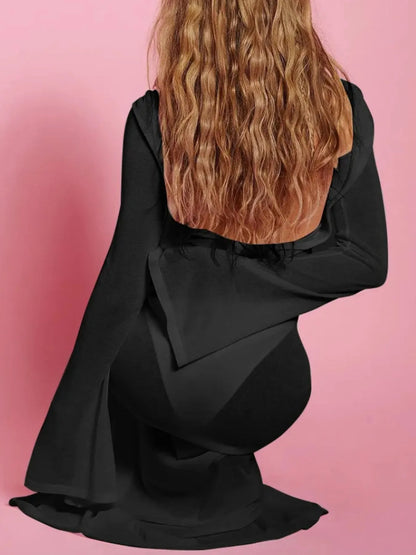 Hazel Blues® | Backless Long Sleeve Maxi Cover-Up