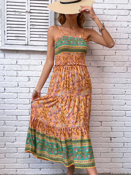 Hazel Blues® |  Printed Square Neck Midi Cami Dress