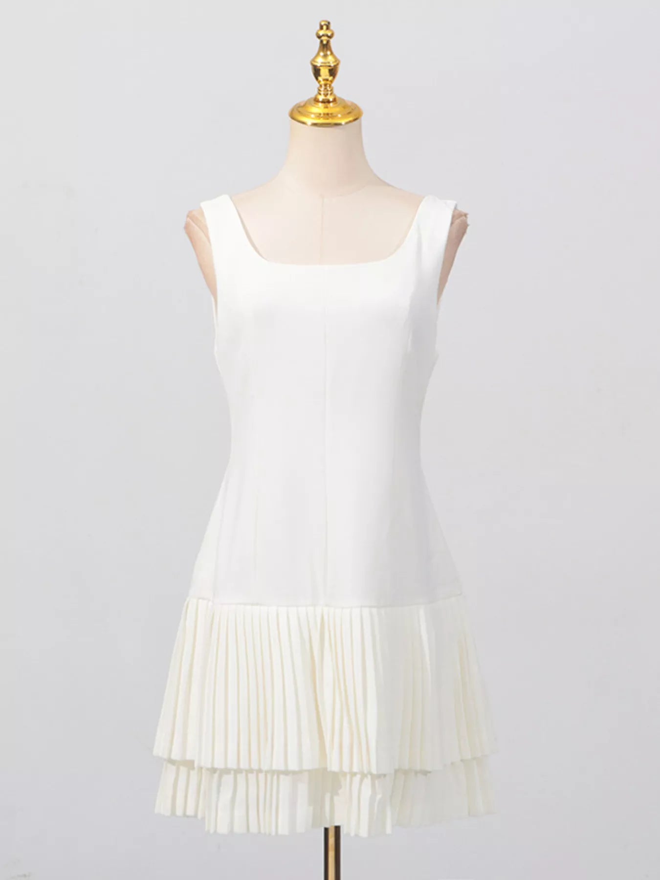 Hazel Blues® |  Square Neck Pleated Mini Dress