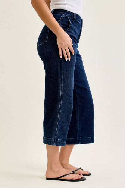 Hazel Blues® |  Judy Blue High Waist Ankle Wide Jeans