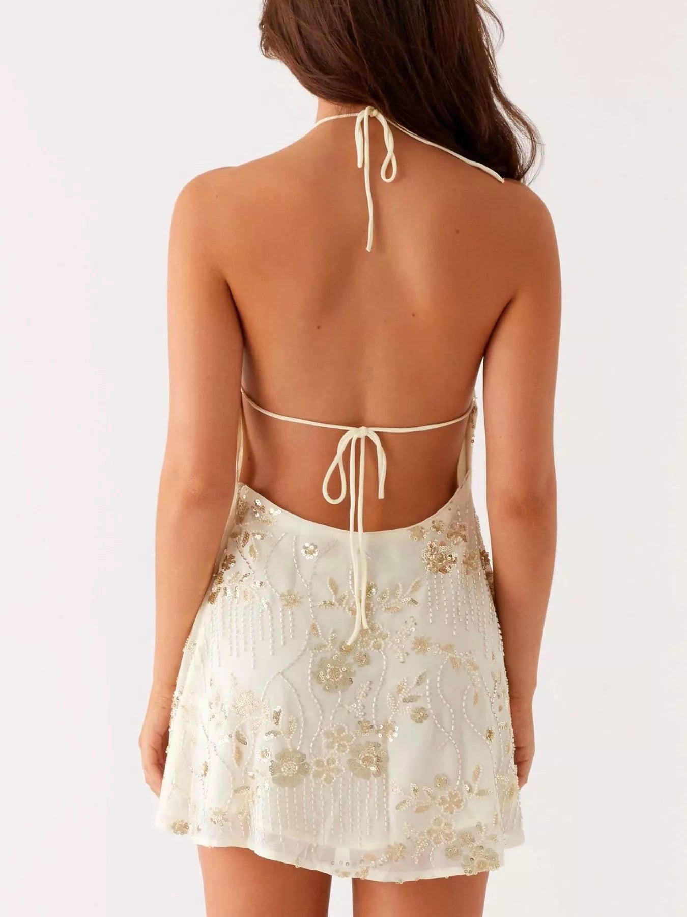 Hazel Blues® |  Sequin Beaded Halter Neck Dress
