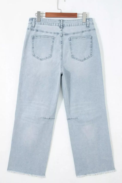 Hazel Blues® |  Star-Embellished Cropped Jeans