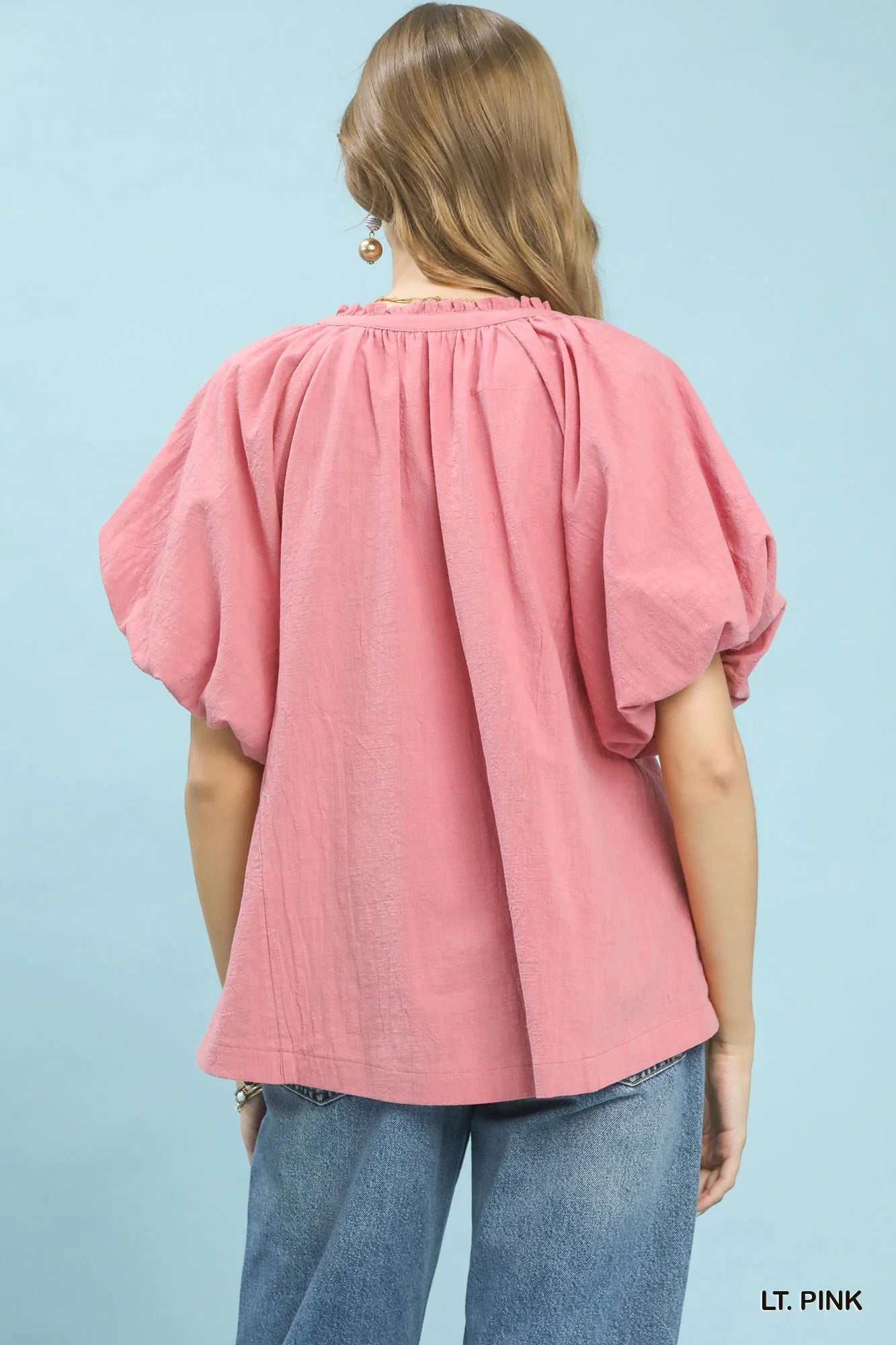 Hazel Blues® |  Umgee Lace Inset Puff Sleeve Boho Blouse