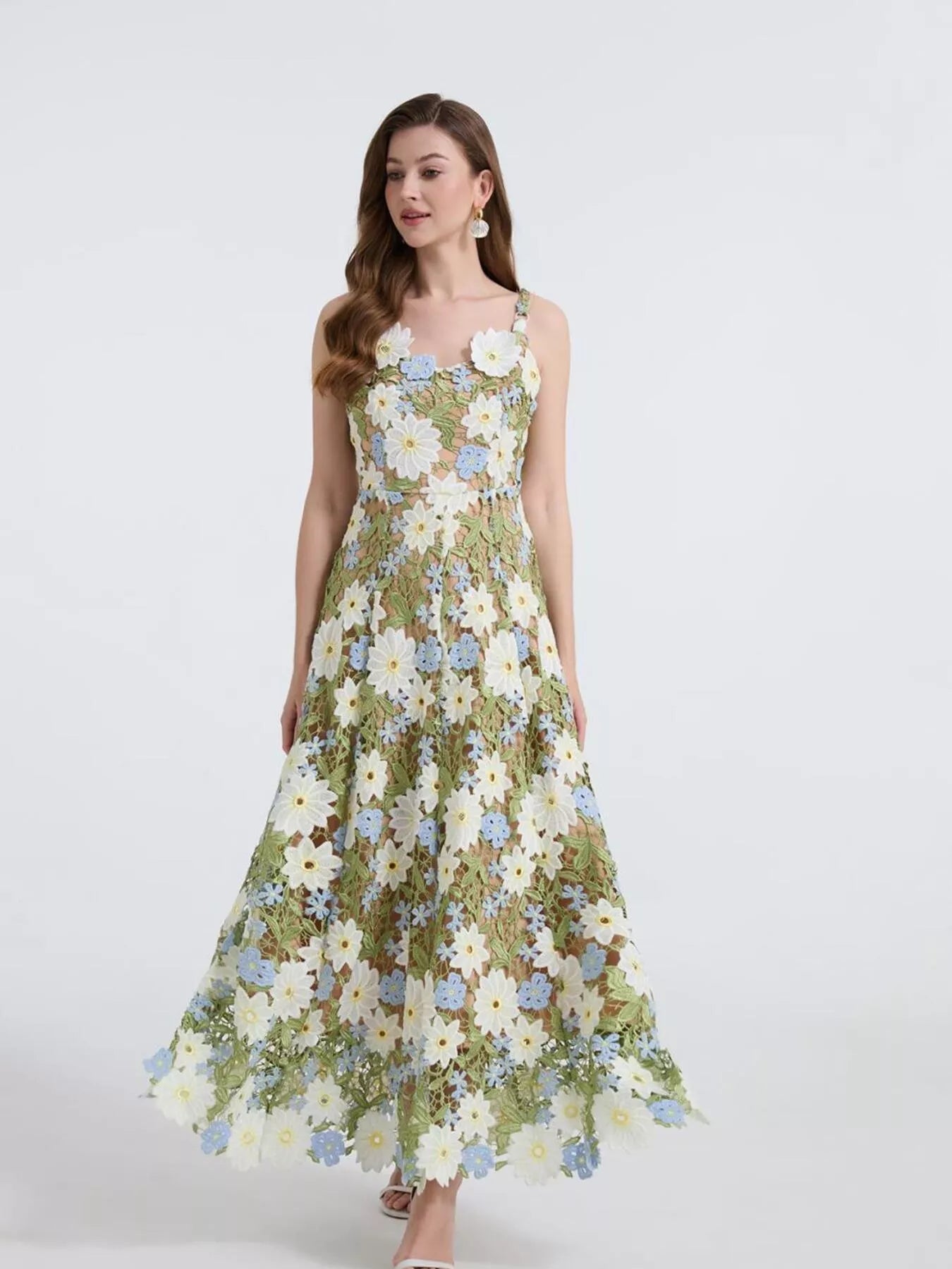 Hazel Blues® |  Floral Embroidered Maxi Dress