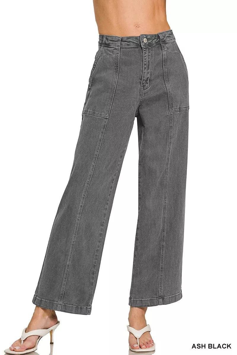 Hazel Blues® |  Zenana Straight Leg Utility Pocket Jeans