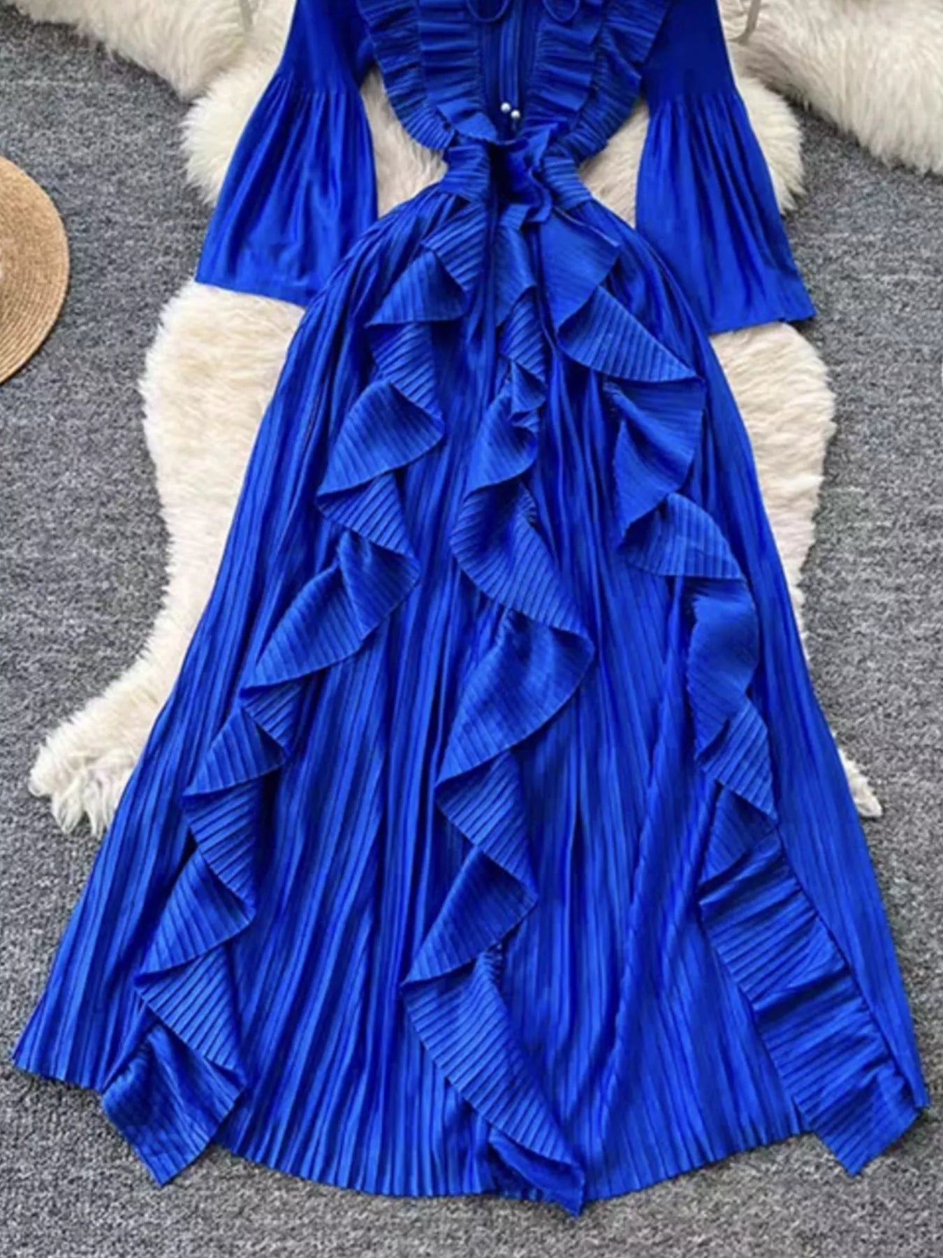 Hazel Blues® |  Ruffled A-Line Midi Dress