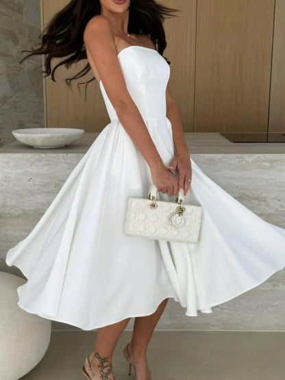 Hazel Blues® |  Solid Color Tube Midi Dress